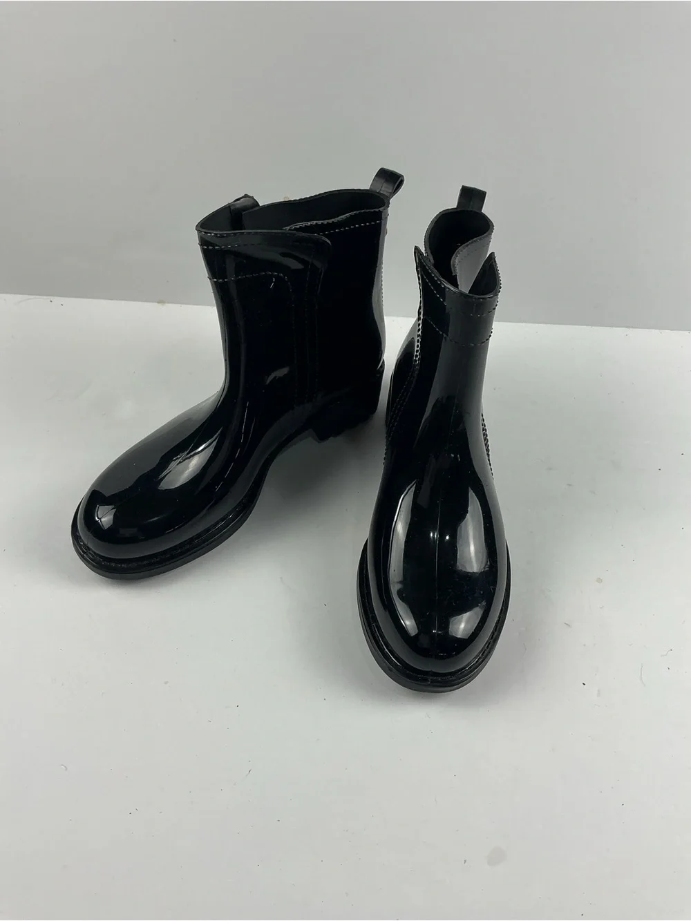 Nicole Miller Glossy Black Women's Rain Ankle Boots